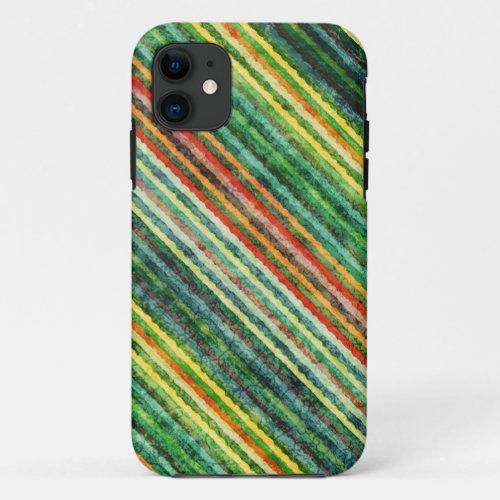 Rainbow Colorful Stripes Grunge Textures 5 iPhone 11 Case