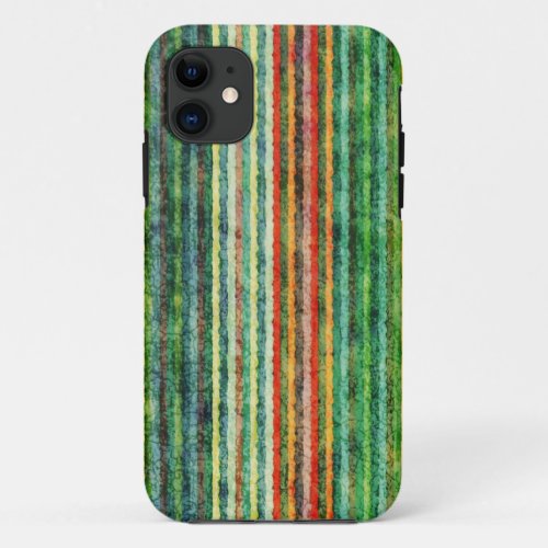 Rainbow Colorful Stripes Grunge Textures 6 iPhone 11 Case