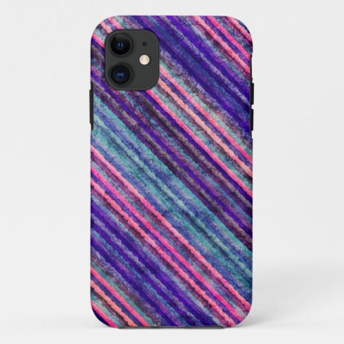 Rainbow Colorful Stripes Grunge Textures iPhone 11 Case