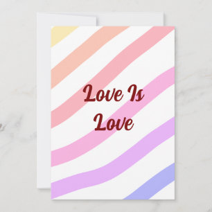 Rainbow colorful stripes pastel love is love pride invitation