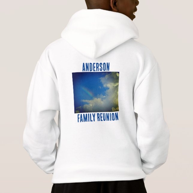 Rainbow Colorful Summer Picinic Family Reunion Hoodie (Back)