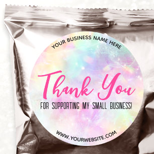 Rainbow Colorful Thank You Order Small Business Classic Round Sticker