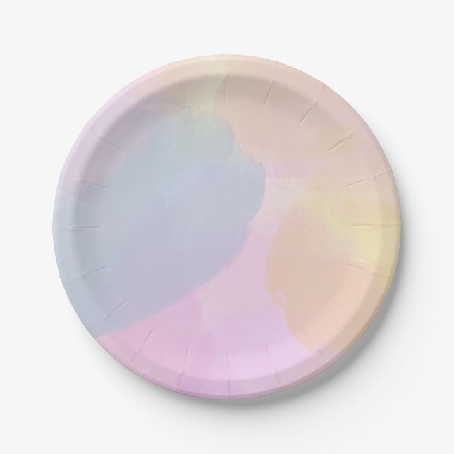 Rainbow Colorful Watercolor Paper Plates (Front)