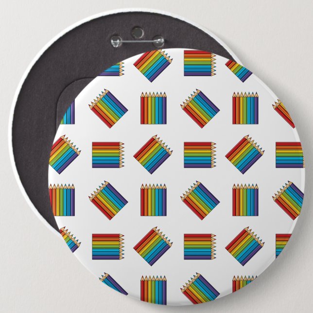 Rainbow Coloring Pencils Button (Front & Back)