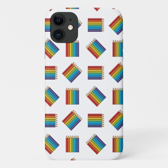 Rainbow Coloring Pencils Case-Mate iPhone Case (Back)