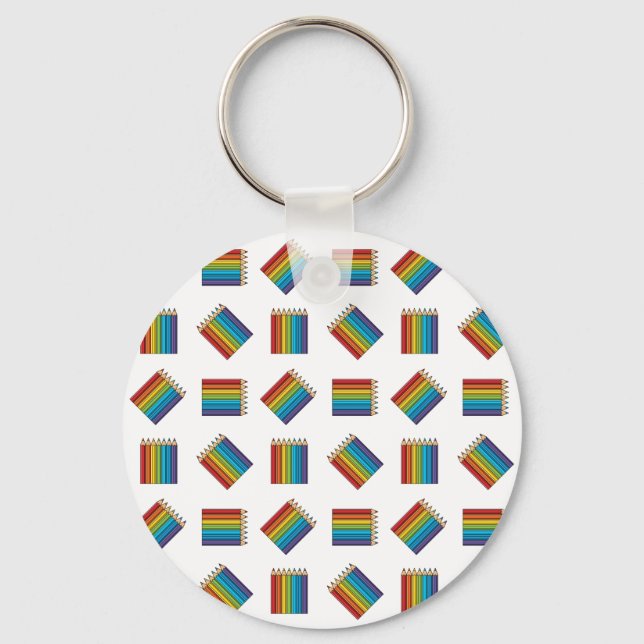 Rainbow Coloring Pencils Keychain (Front)
