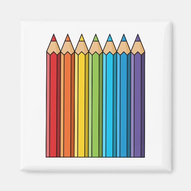 Rainbow Coloring Pencils Magnet (Front)