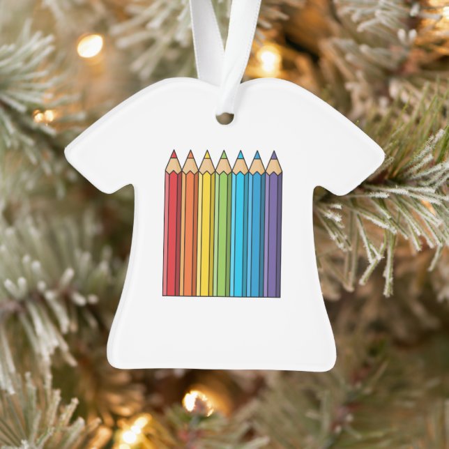 Rainbow Coloring Pencils Ornament (Tree)
