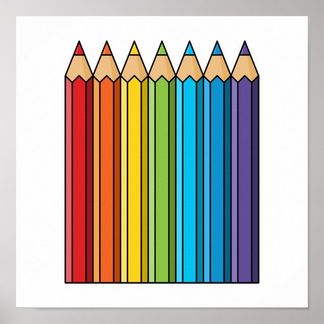 Rainbow Coloring Pencils Poster (Front)