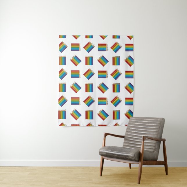 Rainbow Coloring Pencils Tapestry (In Situ)