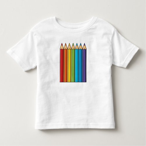 Rainbow Coloring Pencils Toddler T_shirt