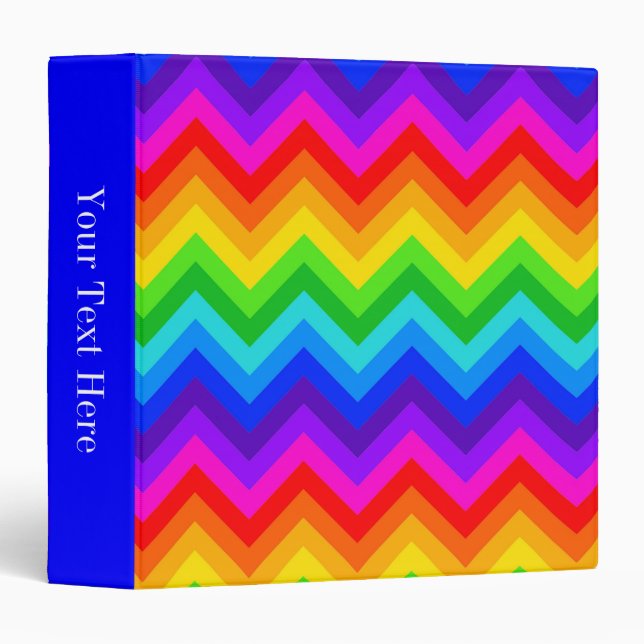 Rainbow Colors #2 Large Chevron ZigZag Pattern Binder (Front/Spine)