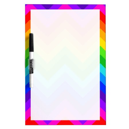 Rainbow Colors #2 Large Chevron Zigzag Pattern Dry Erase Board