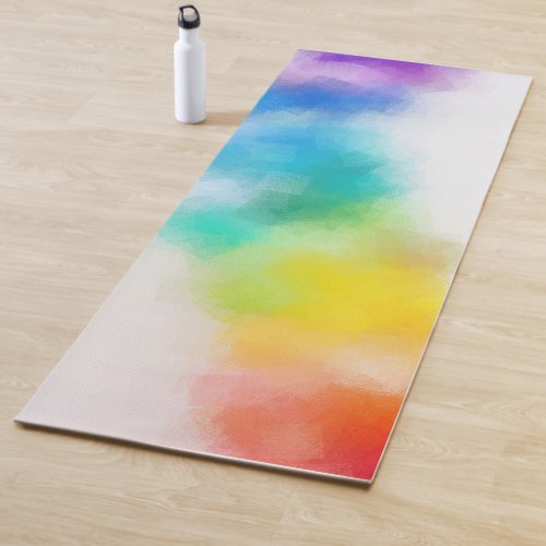 Rainbow Colors Abstract Art Blue Red Purple Yellow Yoga Mat