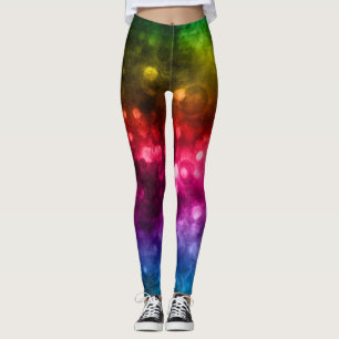 Rainbow Colors Abstract Bokeh Design Leggings