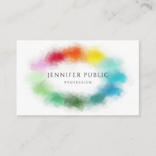 Rainbow Colors Abstract Elegant Modern Template Business Card