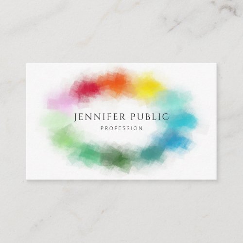 Rainbow Colors Abstract Elegant Modern Template Business Card