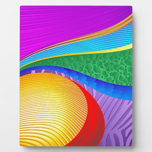 Rainbow Colors Abstract Fantasy Plaque