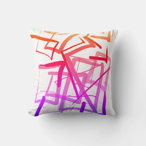 Rainbow colors abstract striped throw pillow