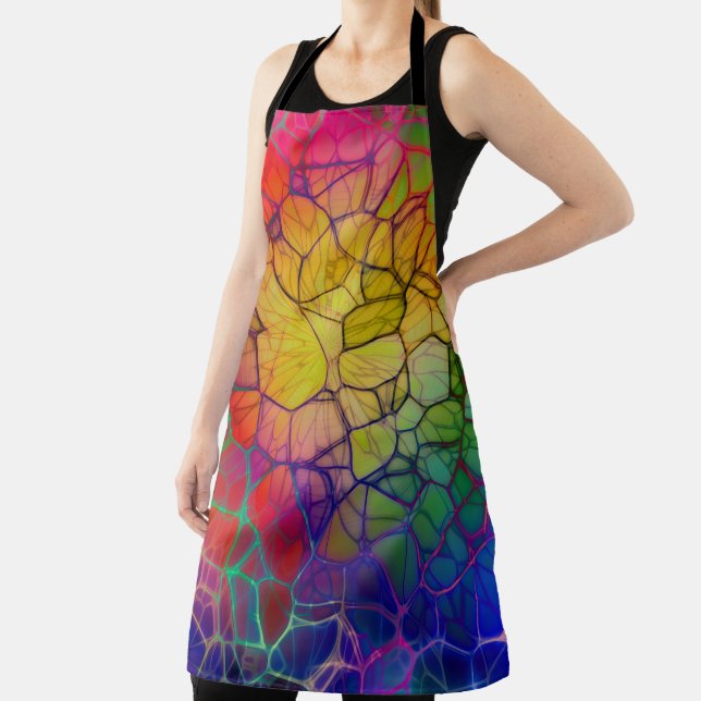 Rainbow Colors abstract web Apron (Insitu)