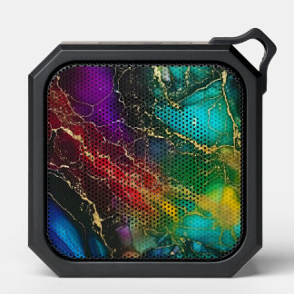 Rainbow Colors Alcohol Ink Painting Bluetooth Speaker