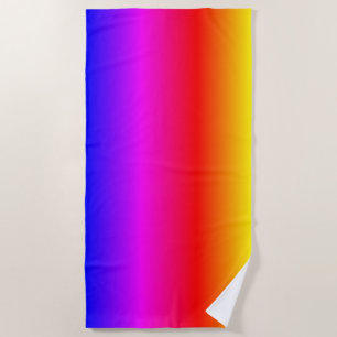 Rainbow Colors Beach Towel Neon Colorful Color