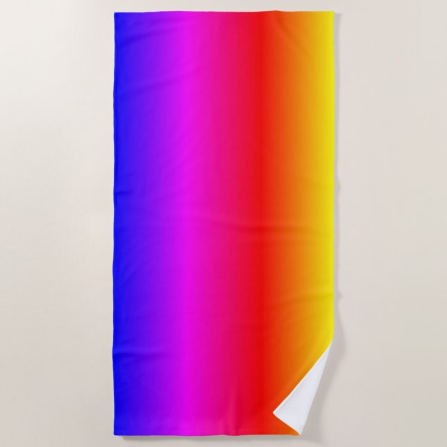 Rainbow Colors Beach Towel Neon Colorful Color (Front)
