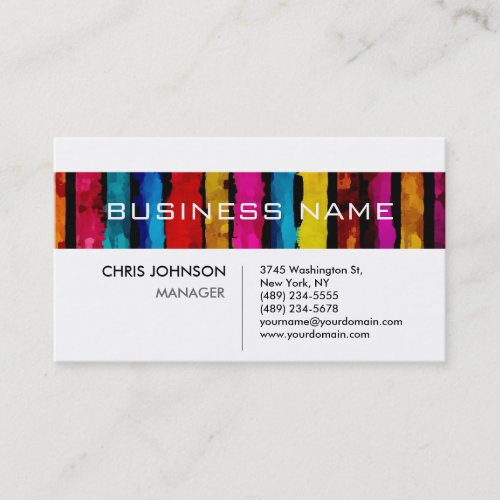 Rainbow Colors Black White Charming Business Card