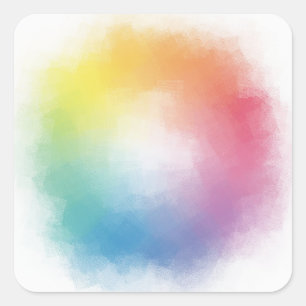 Rainbow Colors Blank Template Blue Purple Green Square Sticker