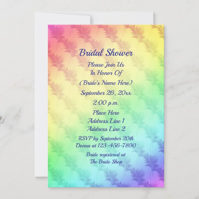 Rainbow Colors Bridal Shower Invitation (Front)