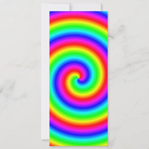 Rainbow Colors. Bright and Colorful Spiral. Custom Invitation