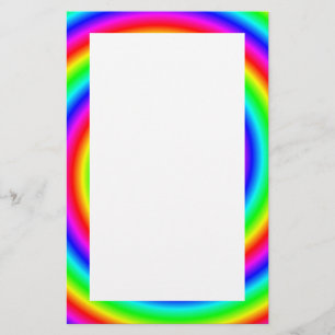 Rainbow Colors. Bright and Colorful Spiral. Stationery