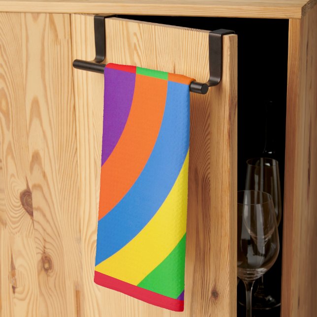 RAINBOW COLORS BRIGHT BIG SHARP KITCHEN TOWEL (Thirds Fold)