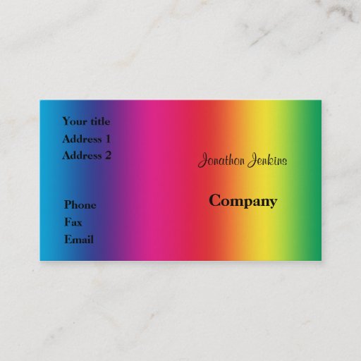Customizable Rainbow colors business card template