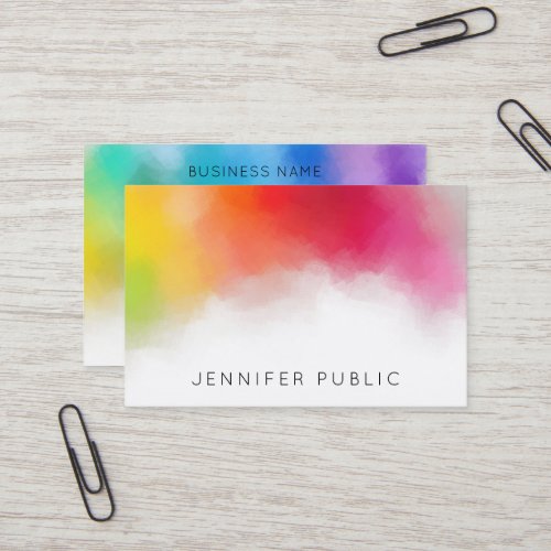 Rainbow Colors Business Modern Colorful Abstract Business Card
