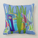 Rainbow (Colors) Butterfly Fish Throw Pillow