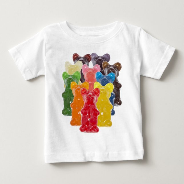 rainbow colors candy lover gummy bear baby T-Shirt (Front)