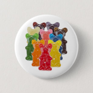 rainbow colors candy lover gummy bear button