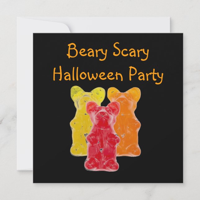 rainbow colors candy lover gummy bear invitation (Front)