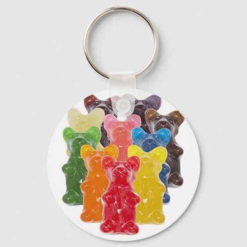 rainbow colors candy lover gummy bear keychain
