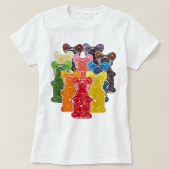rainbow colors candy lover gummy bear T-Shirt (Design Front)