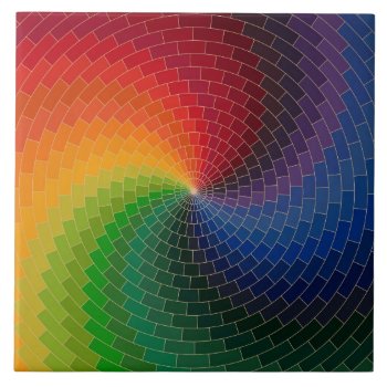 Rainbow Colors Ceramic Tile by CNelson01 at Zazzle