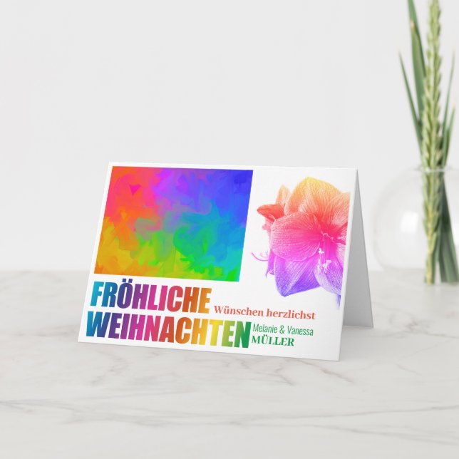 Rainbow colors Christmas Card (Front)