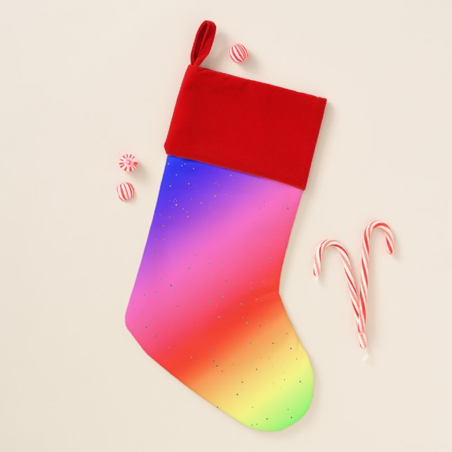 Rainbow Colors Christmas Stocking (Front)
