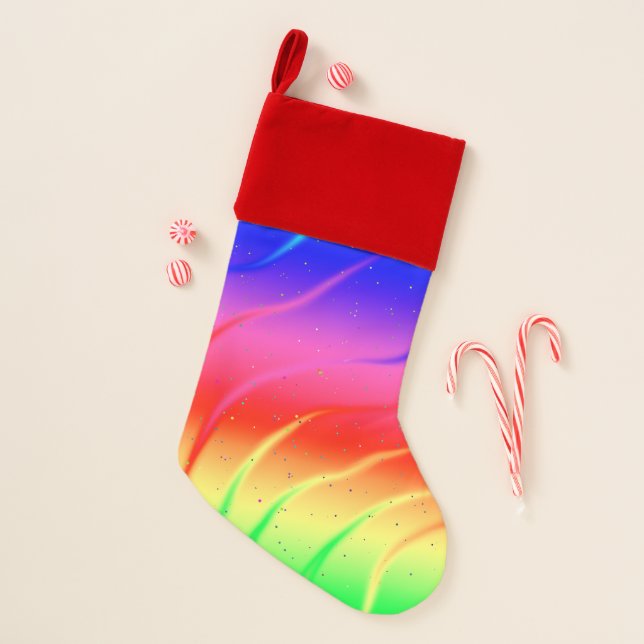 Rainbow Colors Christmas Stocking (Front)