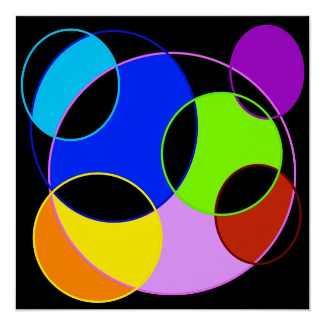 Rainbow colors circles design poster (Front)