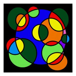 Rainbow colors circles poster