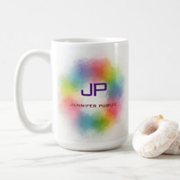 Rainbow Colors Colorful Abstract Monogram Template Coffee Mug