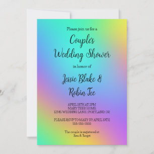 Rainbow Colors Couple's Wedding Shower Invitation
