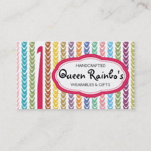 Rainbow colors crochet hook yarn strings business card